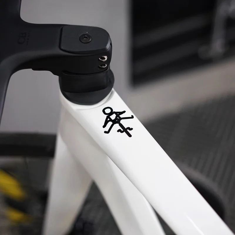 

1PC Funny and Cute Cycling Bike Sticker Personality Creative Cycling Over Puddle Sticker for Bicycle Road Bike Mountain Bike