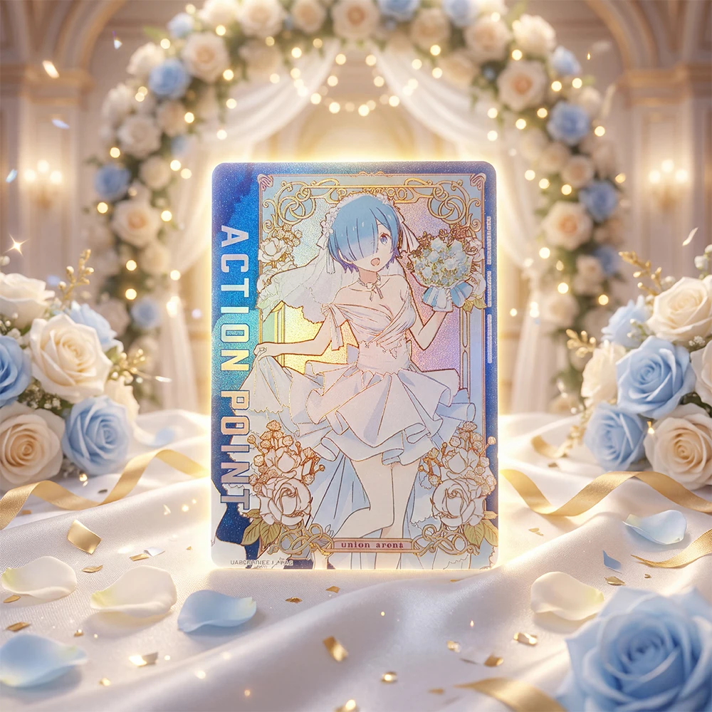 Anime Collection Card Union Arena Re:zero UA40BT/REZ-1-AP02 AP REM Action Point Holo Foil Card Refractive Flash Child Toy Gifts