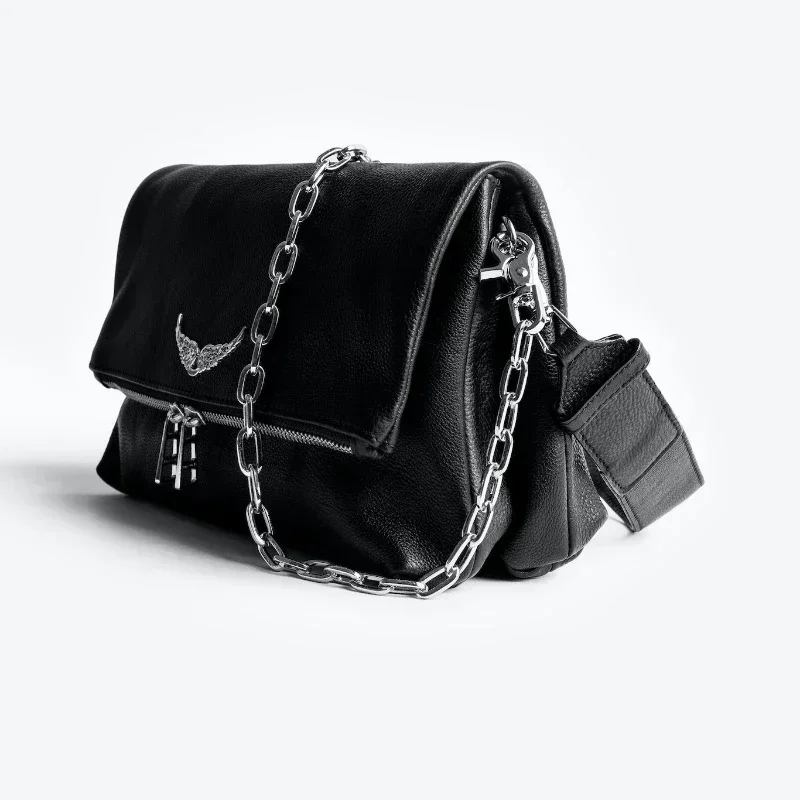 ZADIG-Bolsos de hombro ZV para mujer, bandolera decorativa con cadenas, correas con solapa y cremallera, Bolsas de viaje para mujer