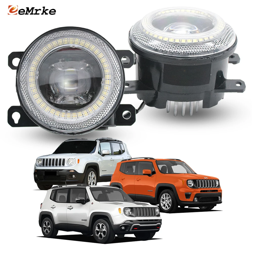 

Left & Right For Jeep Renegade / Renegade 4x4 Trailhawk LED Fog Lights Angel Eye DRL Aperture Fog Driving Lamp Car Accessories