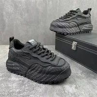 Mode hommes chaussures décontracté Faux cuir baskets marque Tenis mâle chaussures compensées printemps été respirant formateurs homme salle de sport chaussures de course 3