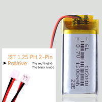 JST1.25 2P 3.7V 1200mAH 102040 Rechargeable Lithium Li-ion Polymer Battery