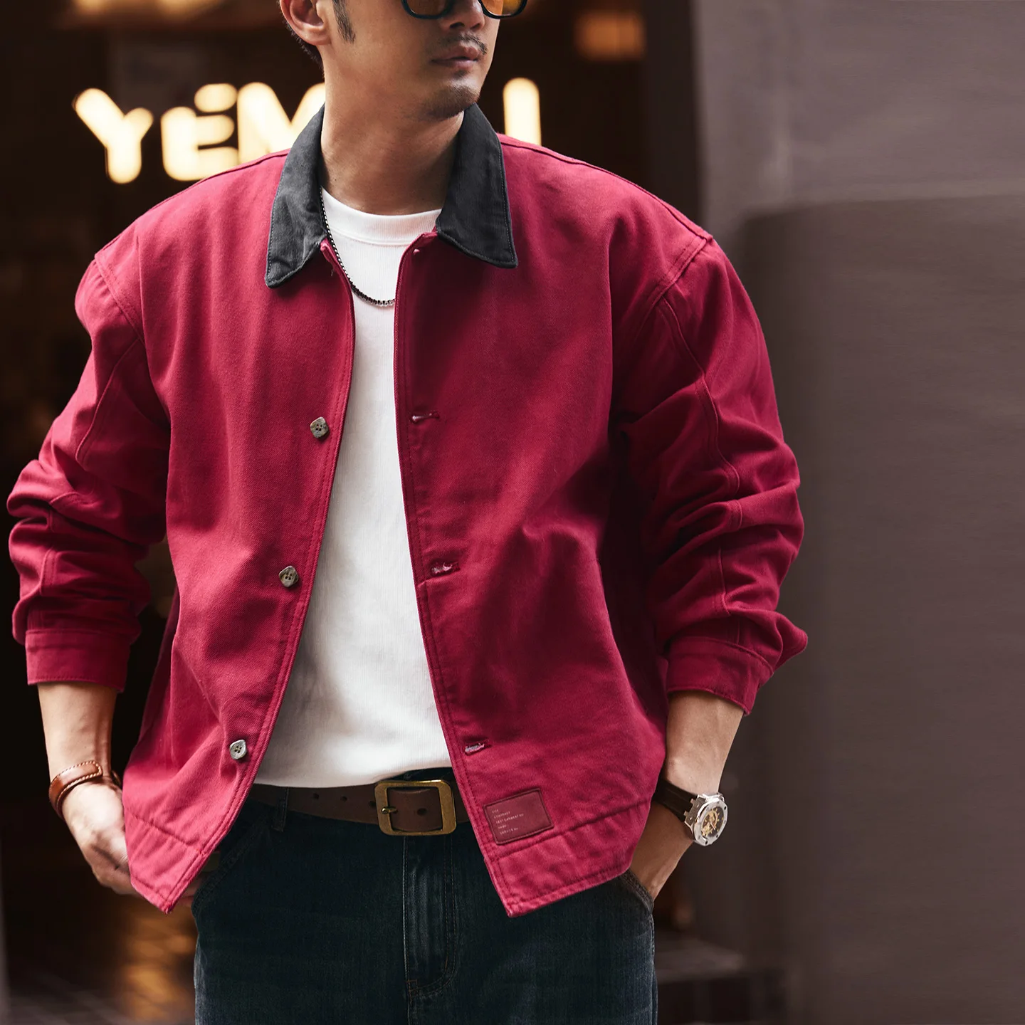 

Мужская осенне-зимняя новая свободная рабочая одежда в стиле ретро, модная повседневная куртка