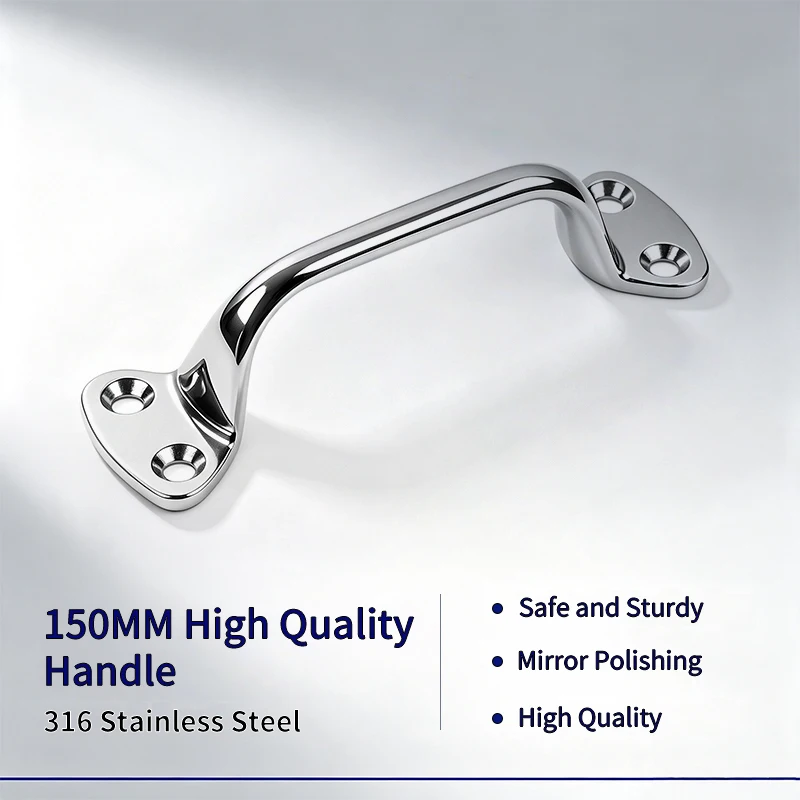 150mm 316 Stainless Steel Marine Grab Handle Boat Durable Marine Fittings Door Handle For Marine Boat Yacht Ship Vessel
