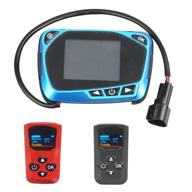 

Blue LCD, black, red two-way remote control, parking heater switch control accessories