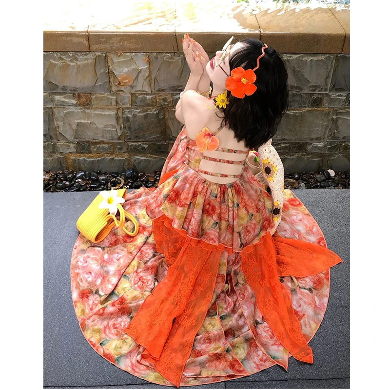 2025新作 夏 レディース ワンピース カジュアル Aライン ノースリーブ アシンメトリー スパゲッティストラップ キャミソール アンクル丈 ドレス T202