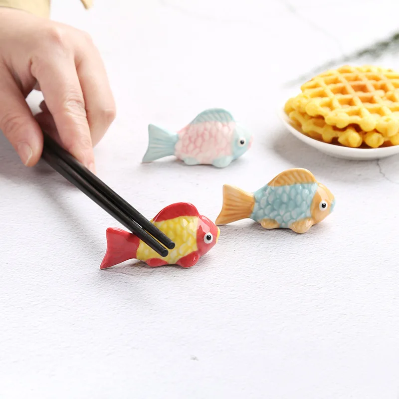 Chopstick Rest Chopsticks Pillow Cute Cat Forks Holder Kitchen Stand Spoon Rest Ceramic Tableware Home Hotel Storage Supplies