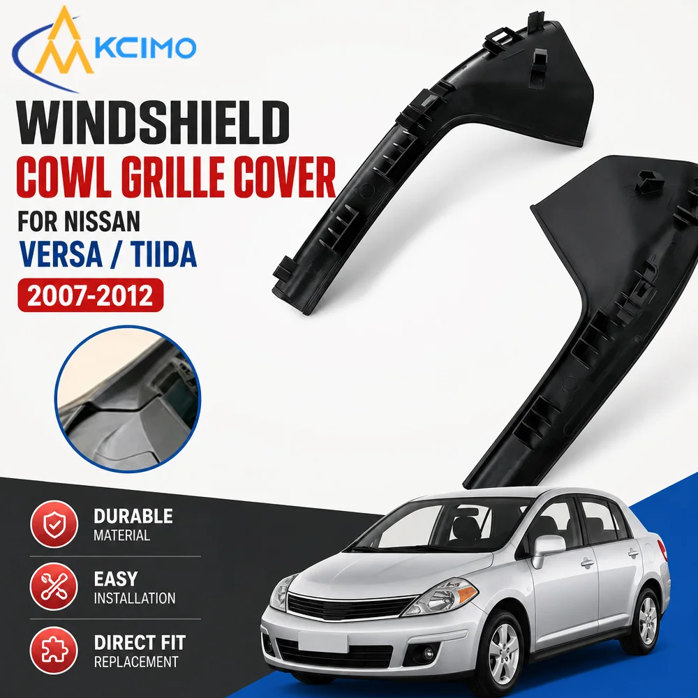 TPE Windshield Cowl Vent Grille Trim 2Pcs Wiper Side Water Deflector Panel For Nissan Versa Sedan Hatchback Tiida 2007-2012