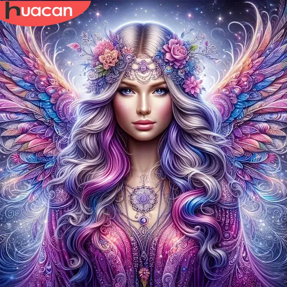 HUACAN 5D Diamond Painting Woman New Arrivals Portrait Mosaic Complete Kit Fairy Full Square Round Personalized Gift