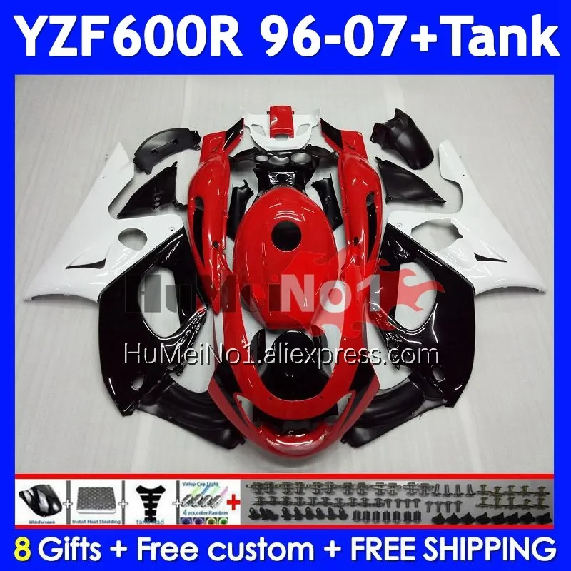 Thundercat Kit For YAMAHA YZF-600R YZF 600R 351No.15 YZF600R white red 1996 1997 1998 1999 2000 2001 02 03 04 05 06 07 Fairing