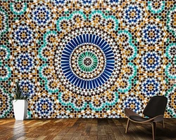 Customized products 3D Papel de parede Moroccan tiles background retro abstract wallpaper living room tv bedroom kitchen wall 3D