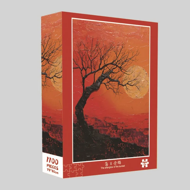 

Премиальный пазл для взрослых из 1100 деталей «Закатное сияние» — картон с бархатным покрытием 2,2 мм — большой размер 75x50 см (29,5x19,7 дюймов) — декор для дома