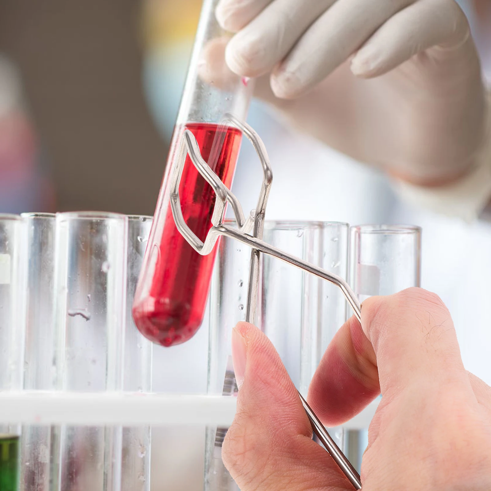 

4Pcs Test Tube Clamp Scientific Iron Spring Clip High Temperature Resistant Home Use Flask Holder Supply