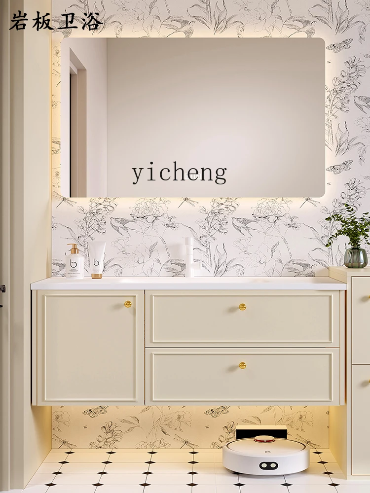 Zk Stone Plate Seamless Ceramic Whole Washbin Bathroom Cabinet Bathroom Sink Washbasin Combination