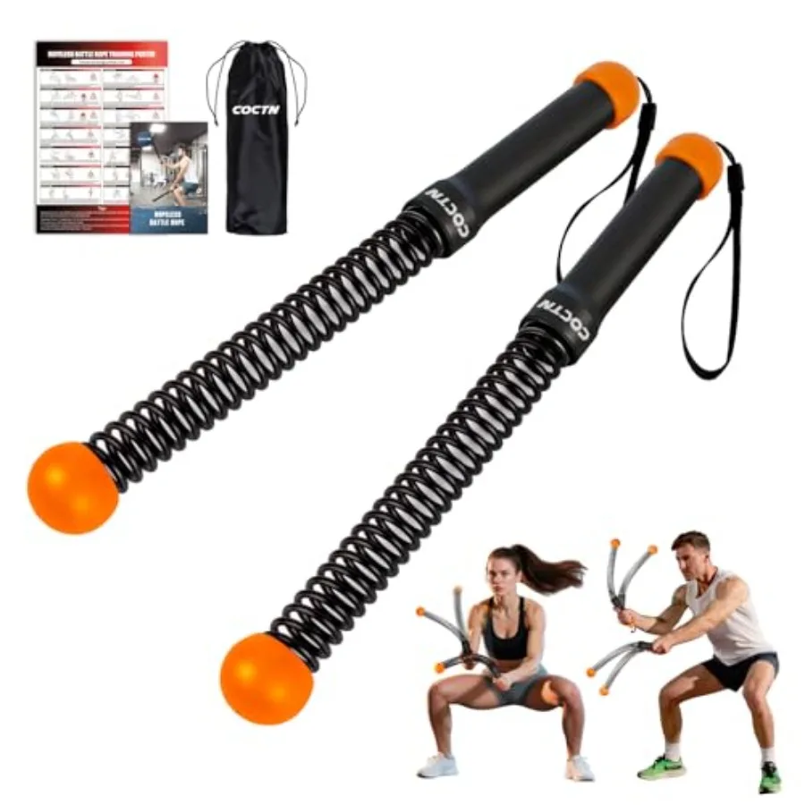 

Weighted Ropel Battle Ropes, Heavy Duty Portable Cordl Battle Ropes for Home Gym with Poster, Workout Exercise Rope for gth Bui