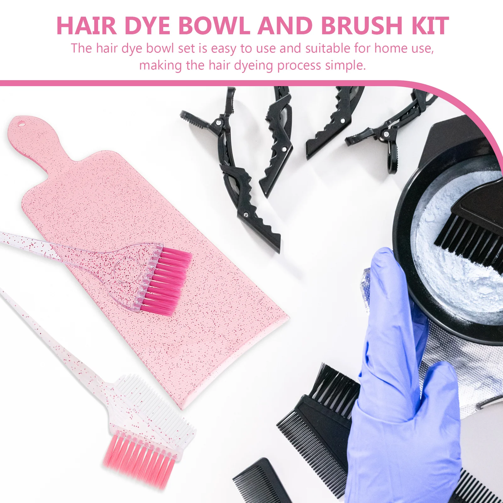 

1 комплект, чаша для краски для волос и набор кистей, стильный мерцающий набор для смешивания красок для волос, мягкая кисть, расческа, товары для домашнего использования, салонные принадлежности