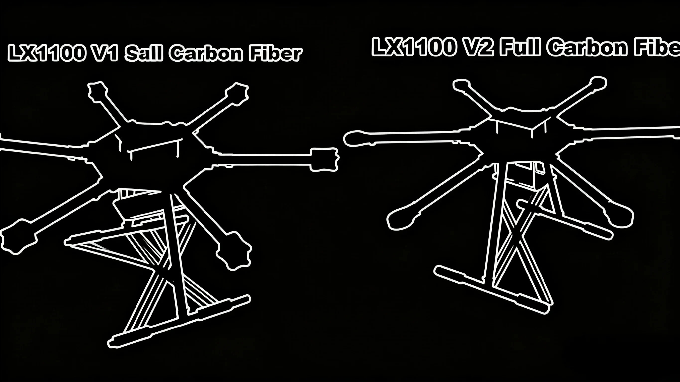 

HanNiu LX1100 V1/ V2 Full Carbon Fiber 1100mm Hexa-Rotor Frame X-Roter 80A ESC PX4 Pixhawk Flight Control Drone Frame