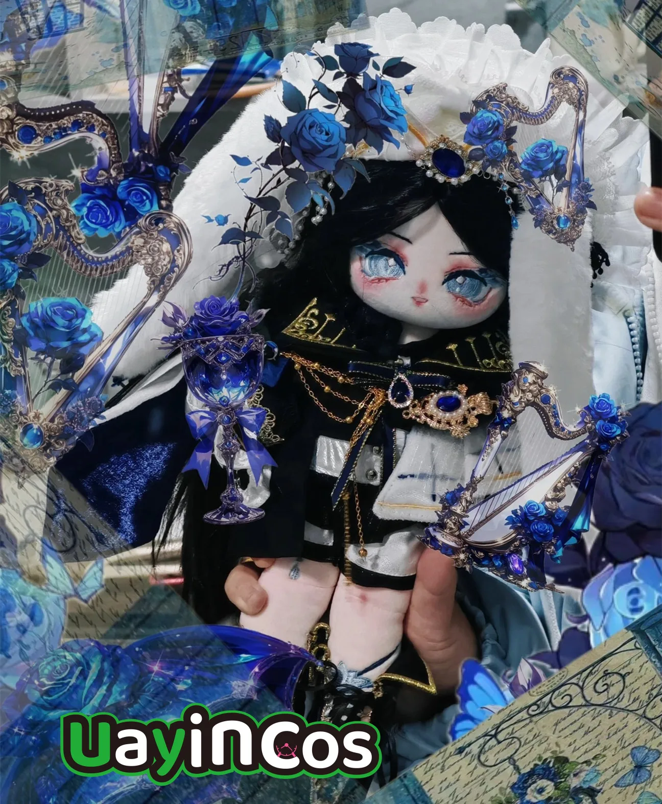 

30 см аниме Blue Eyes Monster luo ti ya si Фаршированные длинные ноги Волосы Плюшевая хлопковая плюшевая кукла Тело Аниме Фигурка Игрушка Дети Хэллоуин