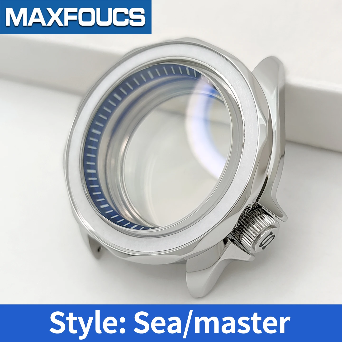 Sea Master/Turbine/Prospex/MM300 Glänzend Silbernes Uhrengehäuse für SKX SKX007 NH35 4R36 4-Uhr-Position MOD Stahl Uhrengehäuse Teile Maßanfertigung – Detail 9