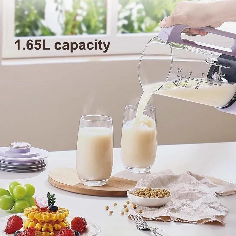 1.65L Sojamelkmachine met grote capaciteit Elektrische sapcentrifuge 24-uurs afspraak Muurbrekende machine Automatische verwarming Koken Voedselmixer 220V