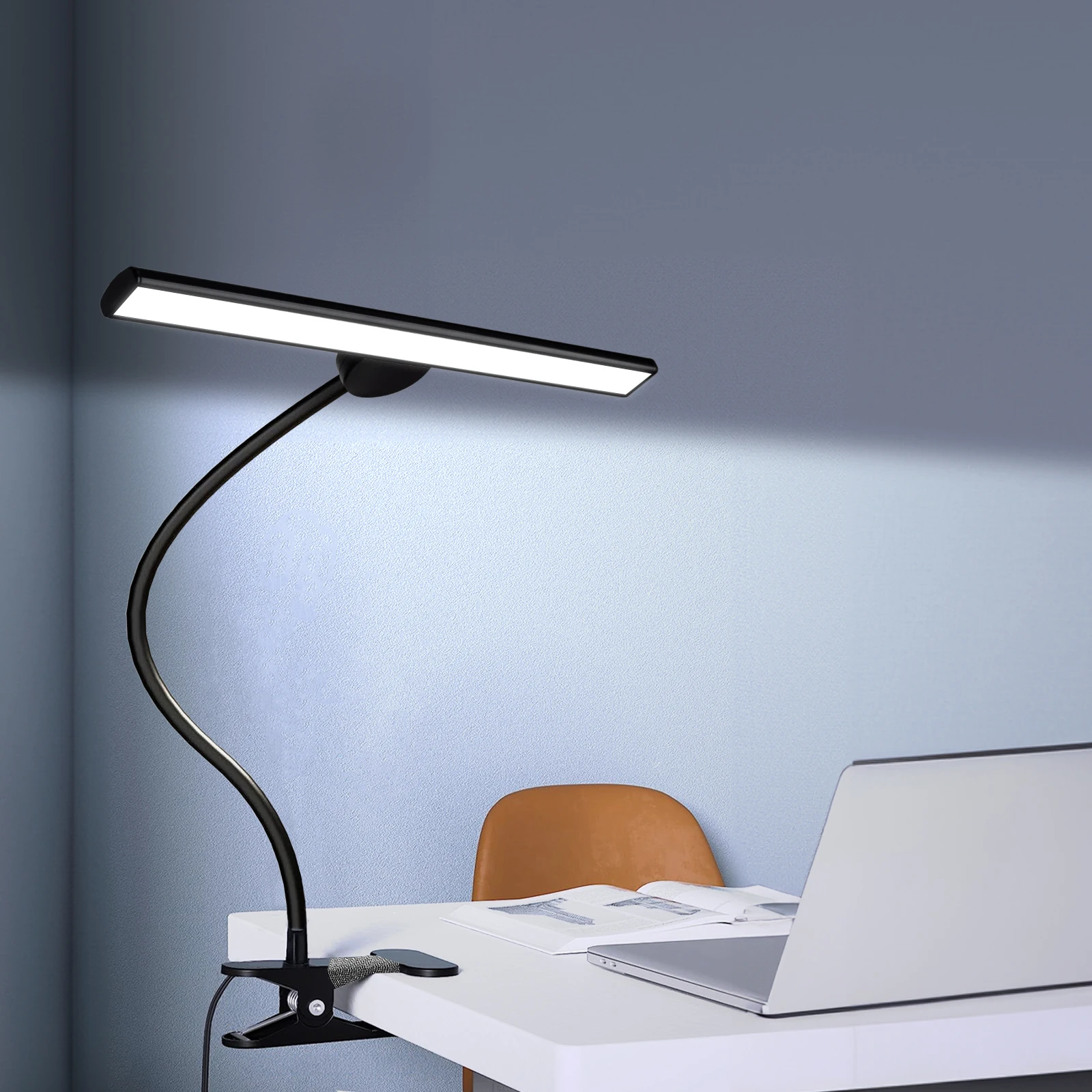 B Desk Lamp LED Dimmable 10W 40CM Desk Lamp Clampable Eye Protection  Clamp Light 3 Colour Temperature10 Brightness