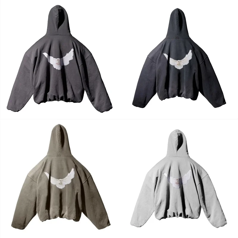 Kanye West Hoodie Men Women 1:1 High Quality Dove Print Season 6 Oversized Hooded