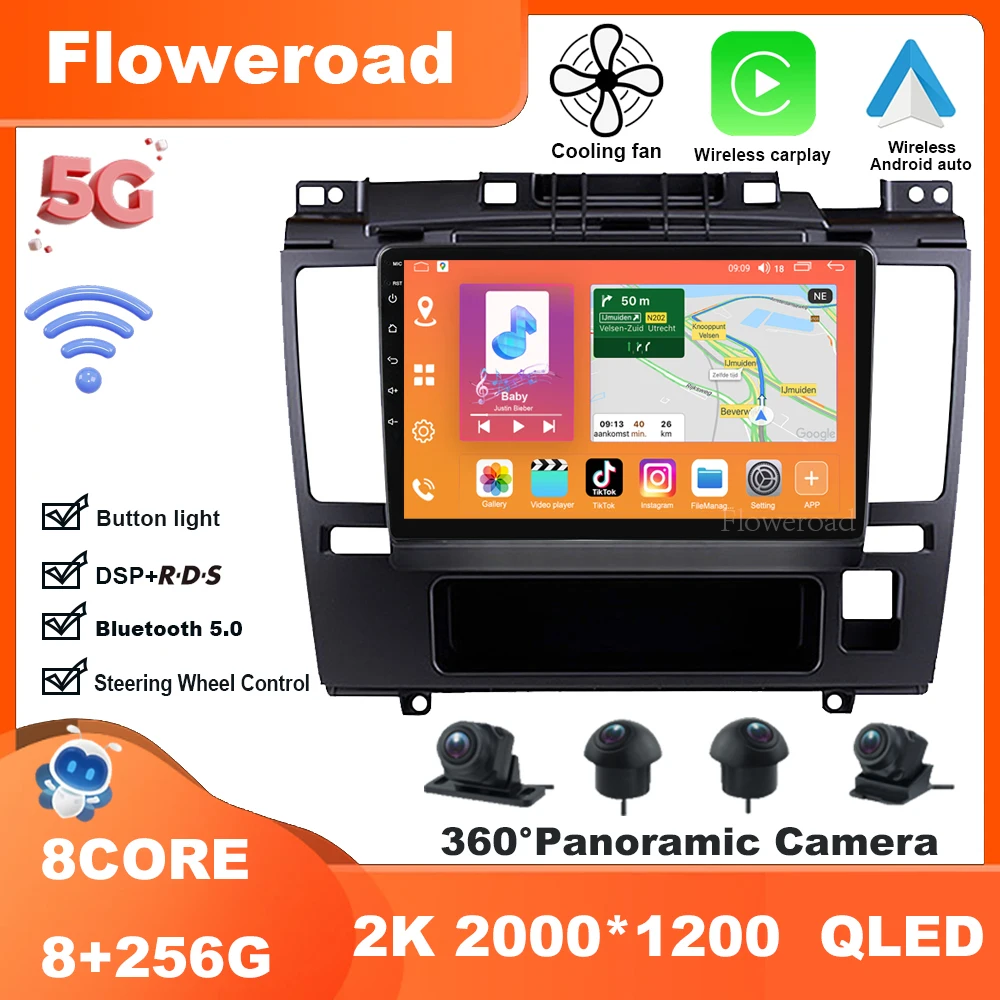 

9 Inch Android 13 For Nissan Tiida C11 2005-2010 Radio Multimedia Video Player Navigation stereo GPS Carplay Auto BT5.0 5GWiFi