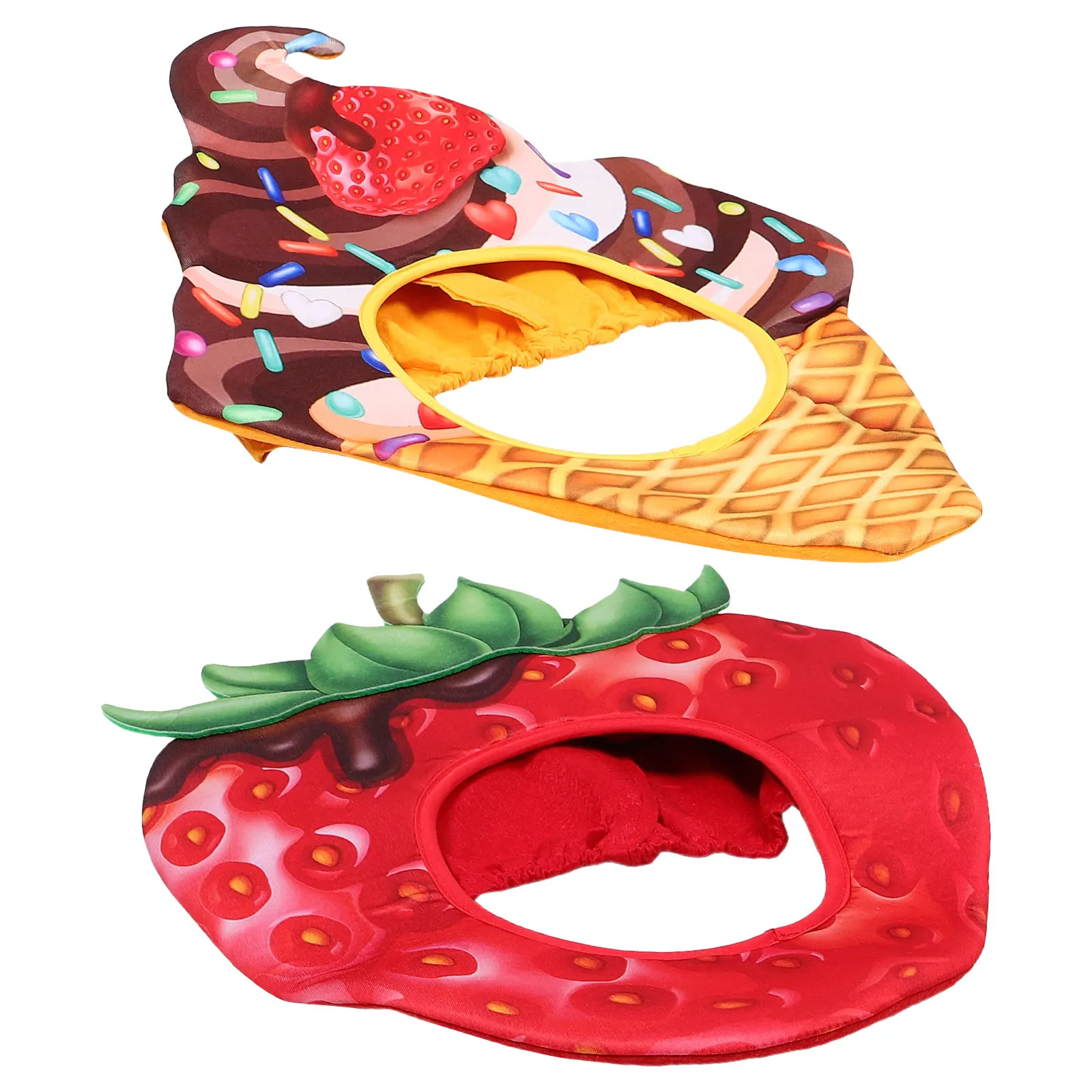 

2 Pcs Funny Fruit Hat Festival Celebration Props Party Cosplay Decor Cap Ice Cream Miss