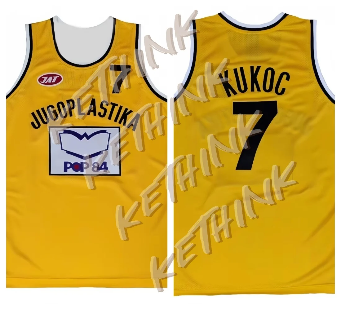 2025 قميص كرة السلة Toni Kukoc Jugoplastika beach POP 84 رقم. 7 ملابس تدريب رياضية خارجية للبالغين والأطفال مقاس