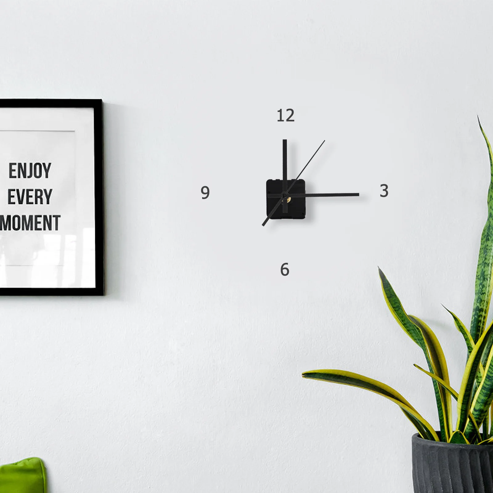 Clock Insert Quartz Movement Kit Silver Mechanism Modern Hands Short Replacementsiver Large White