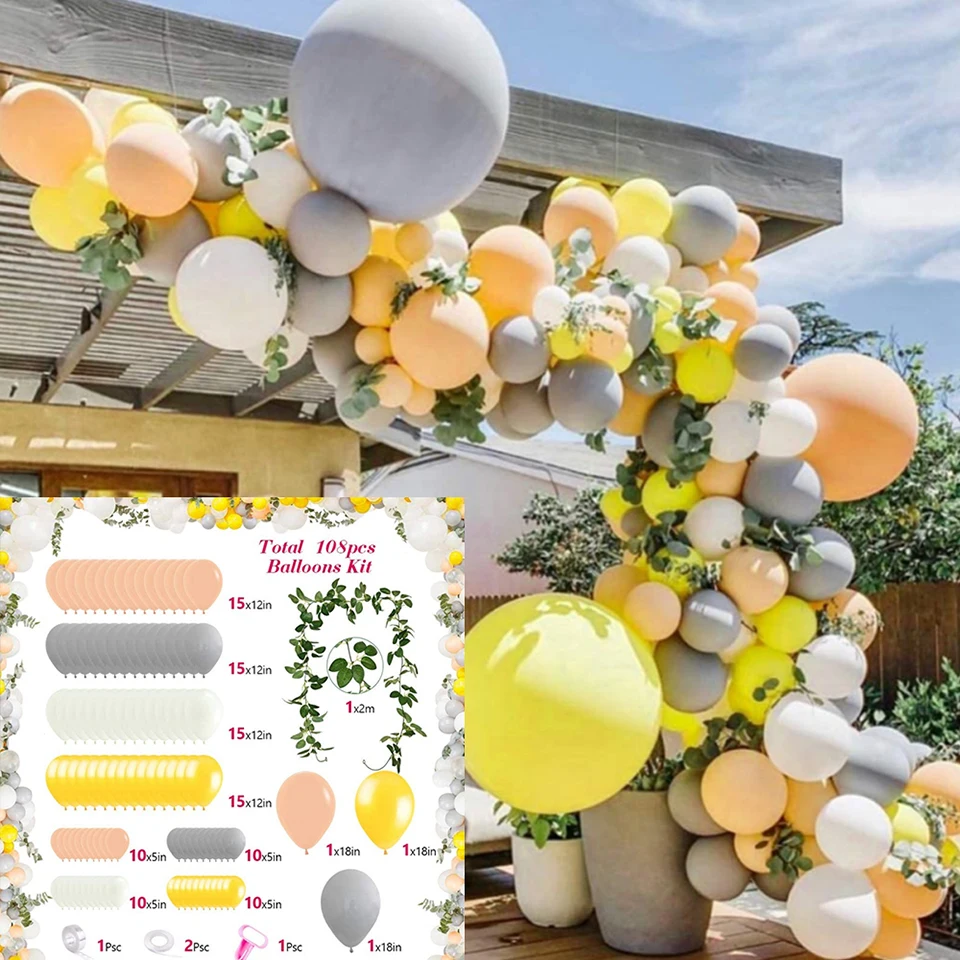 Yellow Wedding Arches Balloon Birthday Party Decorations Kids Boy Girl Baby Shower Bridal Shower Bachelor Party Balloon Decor