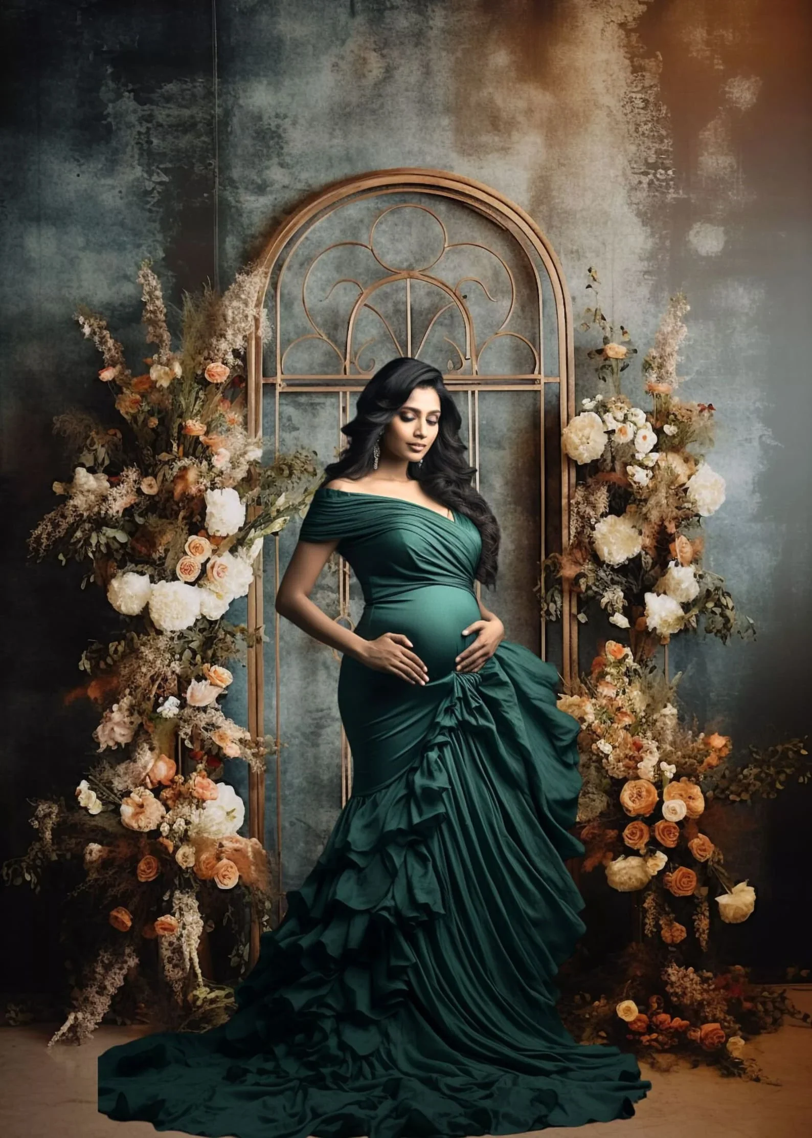 Фон для фотосъемки Mehofond в деревенском стиле с изображением цветочной арки двери для взрослых на день рождения свадьбу портрет для беременных Фотостудия