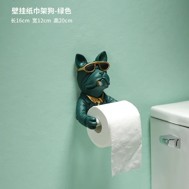 Creative Resin Cute Girl Paper Towel Rack Free Punch Bathroom Toilet Roll Paper Tube Hanger Wall Hanging Paper Towel Rack Modern