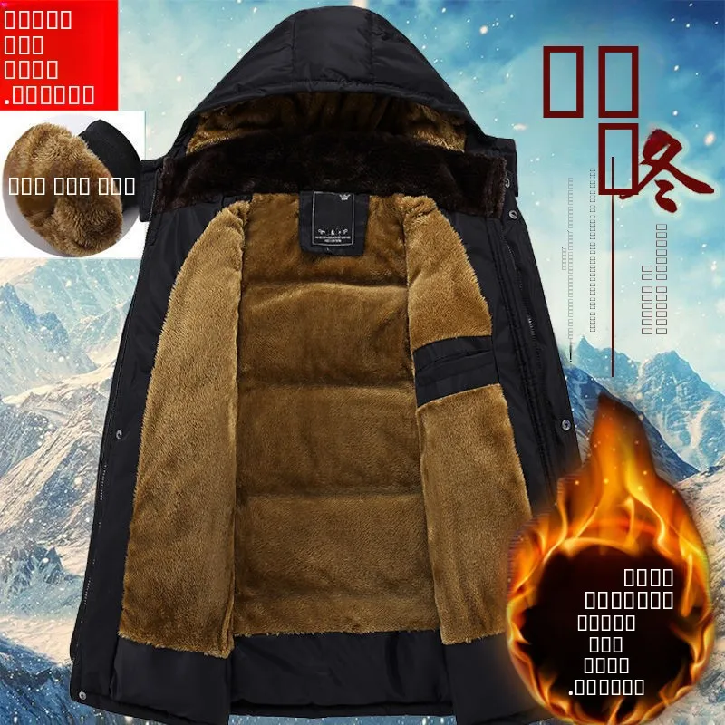 معطف شتوي من Thiened Fce للرجال في منتصف العمر والكذب معطف دافئ من القطن للأب والأب الرجل العجوز Sle Faion Urban