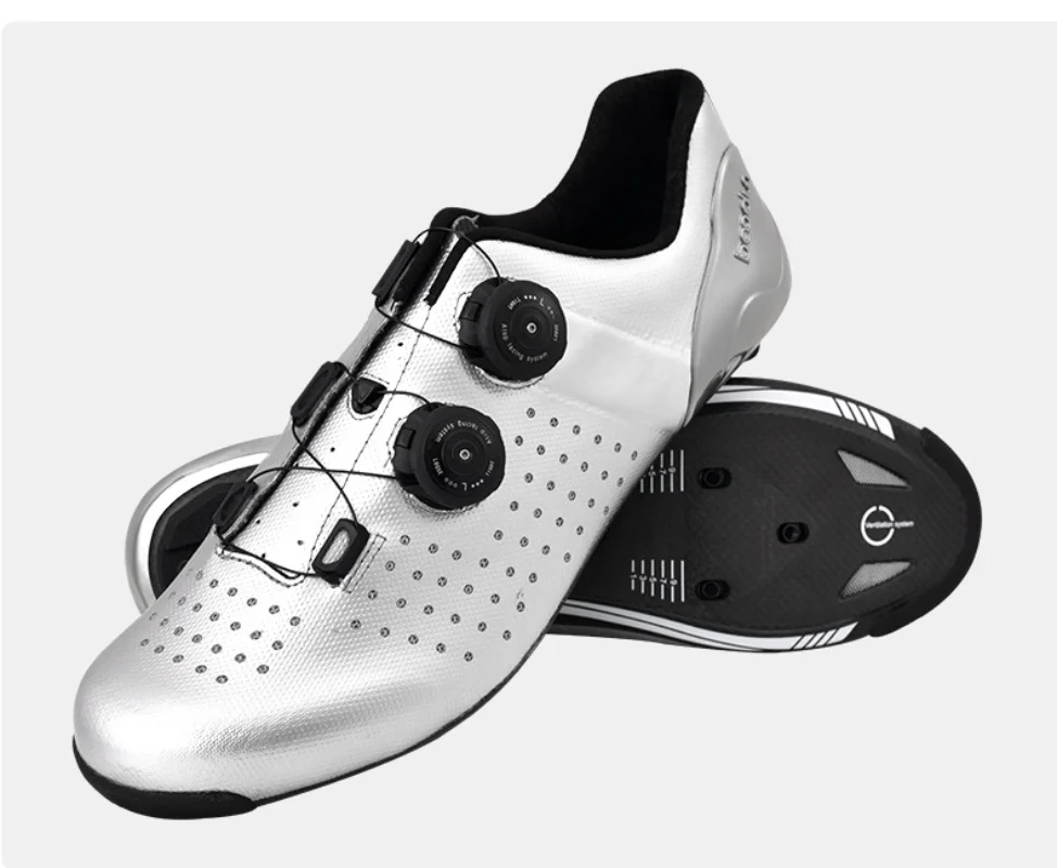 Fashion Cycling Sneaker Carbon Fiber Sole Cycling Shoes Cleat Shoes Men Breathable Racing Shoes Road Biking Footwears MTB