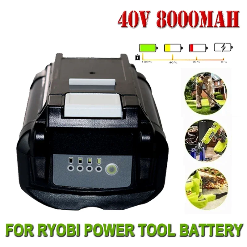 

Сменный литиевый аккумулятор высокой мощности для Ryobi OP4050 RY40502 RY40200 RY40400, 40 в, 8000 мАч, литий-ионные батареи