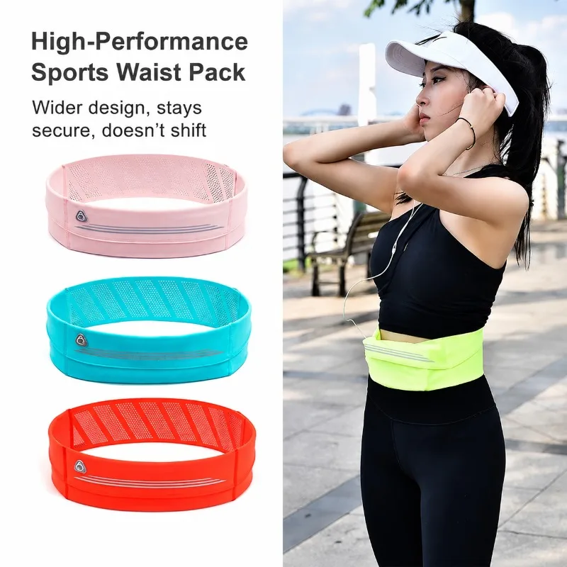 Waterproof Reflective Running Waist Bag Magic‑Stick Invisible Pouch Multifunctional Outdoor Sports Fitness Belt Lightweight
