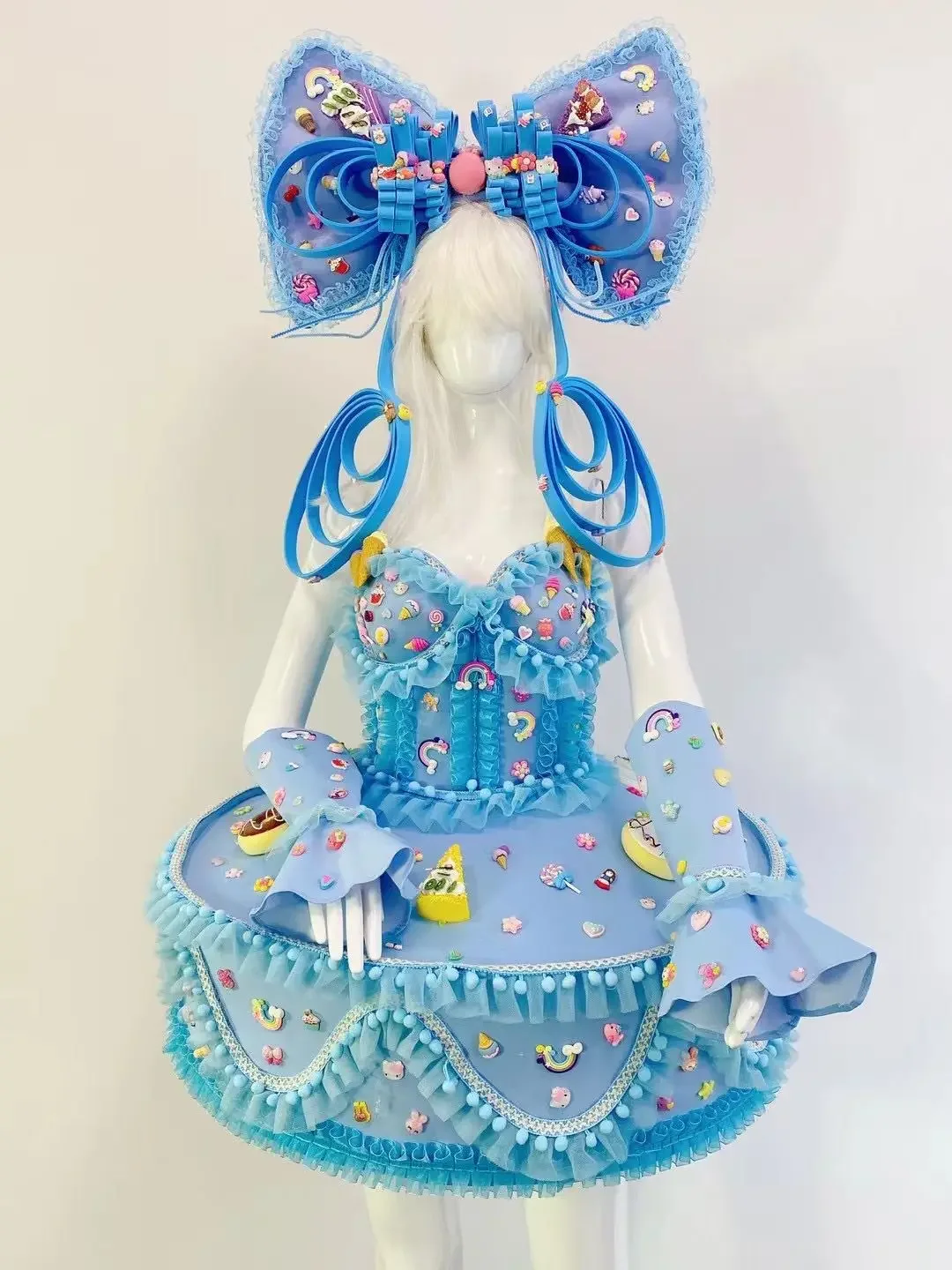 Lovely bow headdress Sweet Cake Dress pinkycolor Paradise parade performance bar nightclub Children's Day costumes