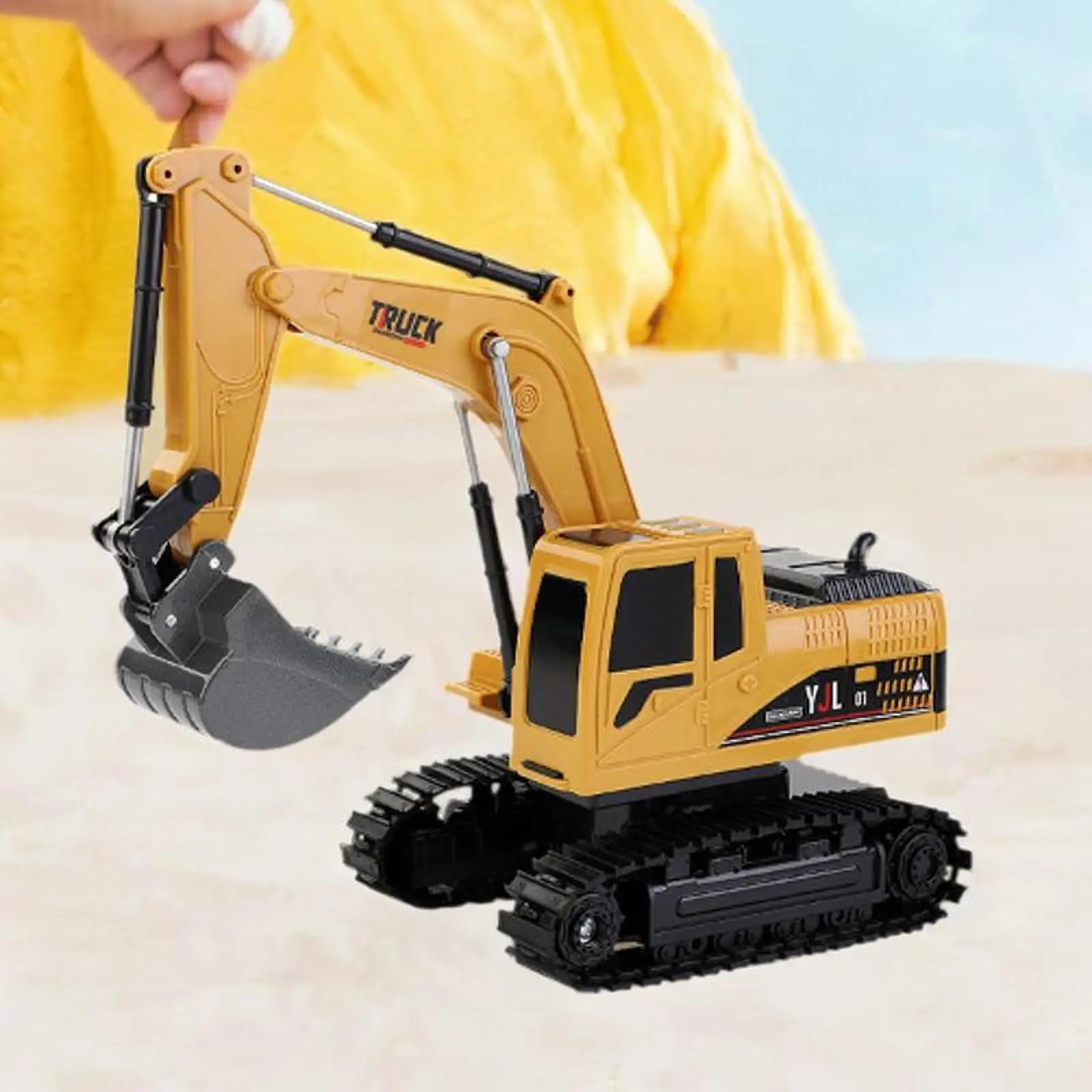 RC Excavator Kids Toy Educational Toy Digging Sand 360° Rotation RC Construction Vehicles for 6 7 8 9 10 Years Old Boys Children