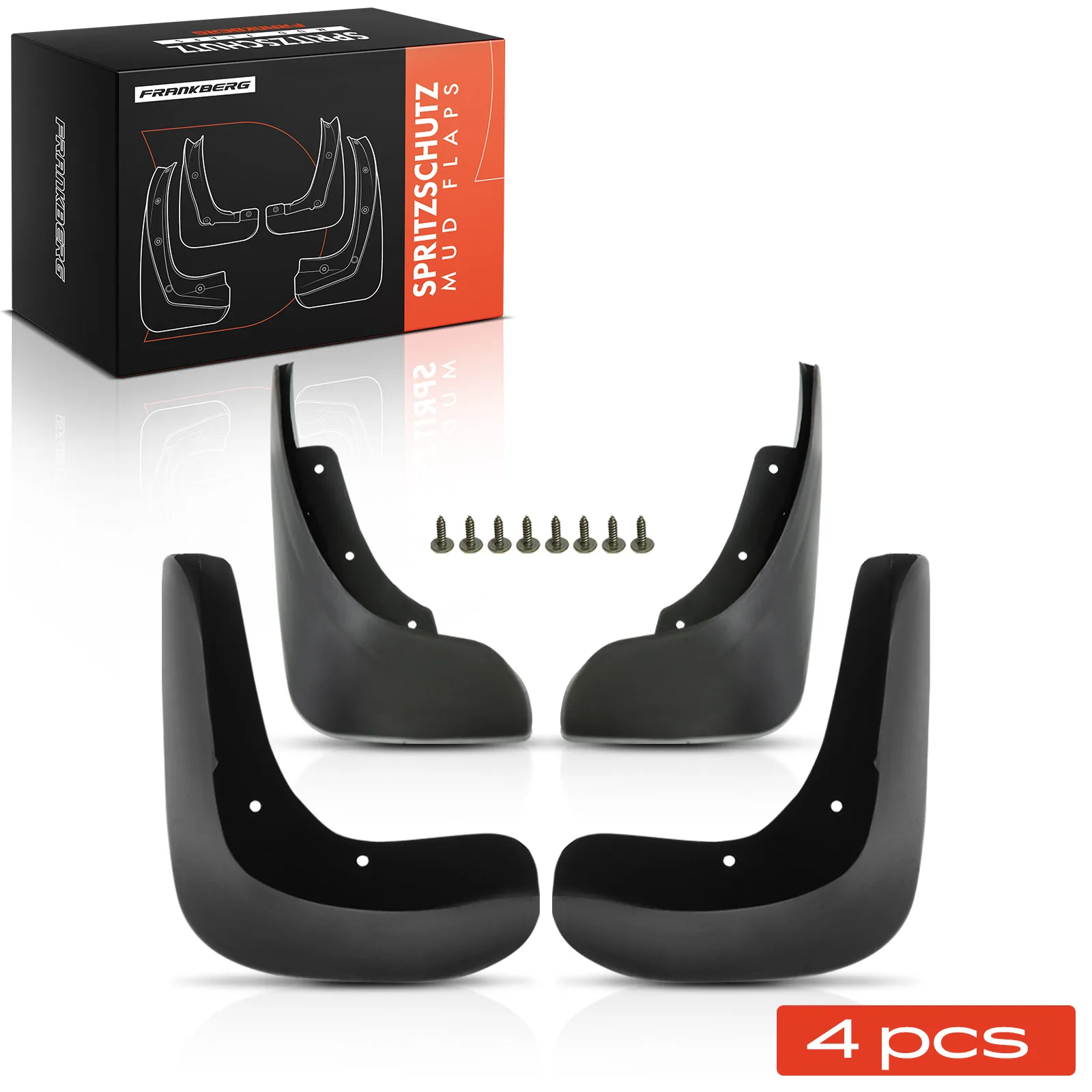 Frankberg 4x spatbord voor en achter voor VW Polo 9N_1.2L 1.4L 1.6L
