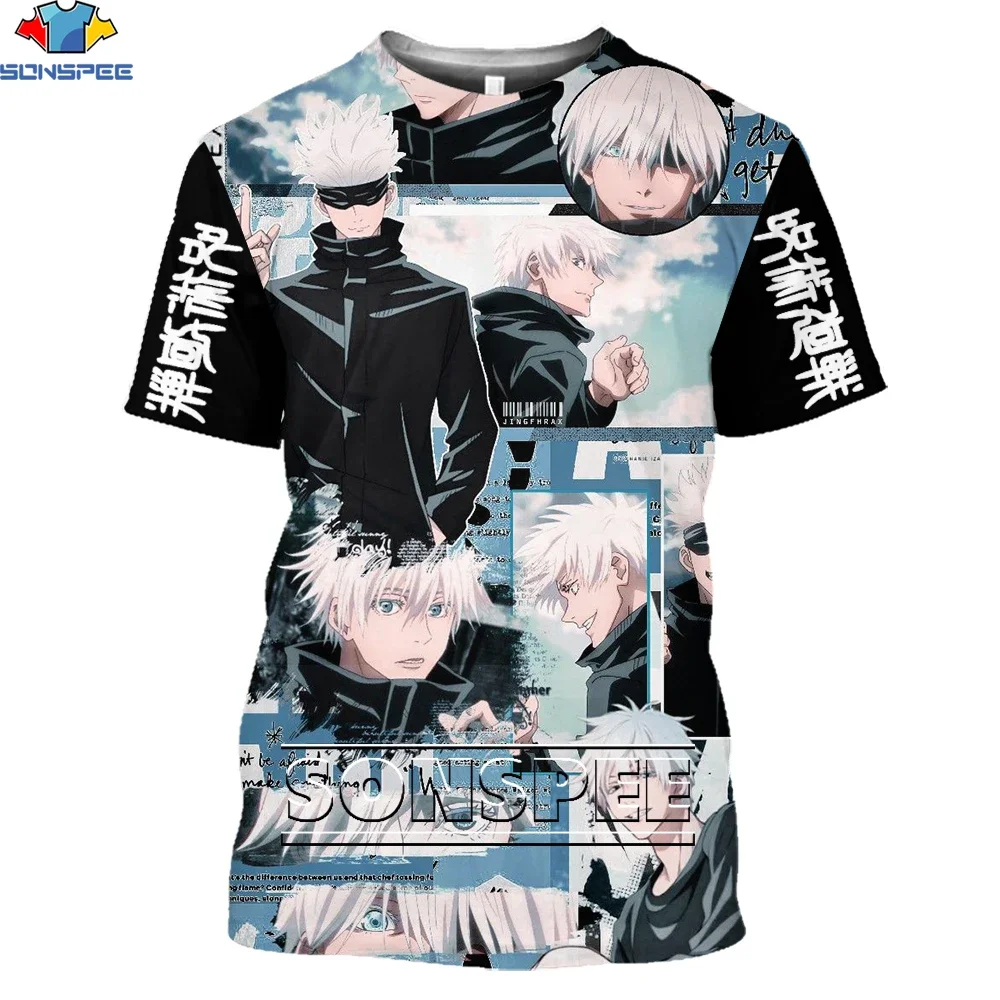 Hot 3D Print Anime Jujutsu Kaisen Gojo Satoru T Shirt Summer Design Custom Short Sleeve Cartoon Harajuku Oversize Casual Top