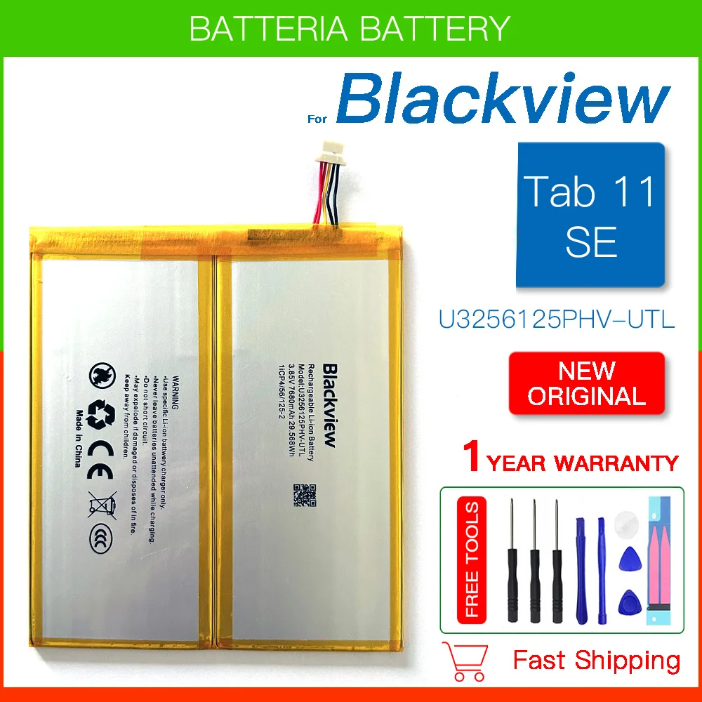 

New Original U3256125PHV-UTL Battery 7680mAh For Blackview Tab 11 SE Mobile Phone Bateria High Capacity Phone Battery+Free Tool