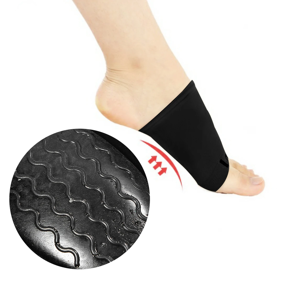 

Arch Support Socks Premium Material Massage Pad Elastic Insoles Flatfoot thotics Black Comfort Long Term Use Plantar Fasciitis