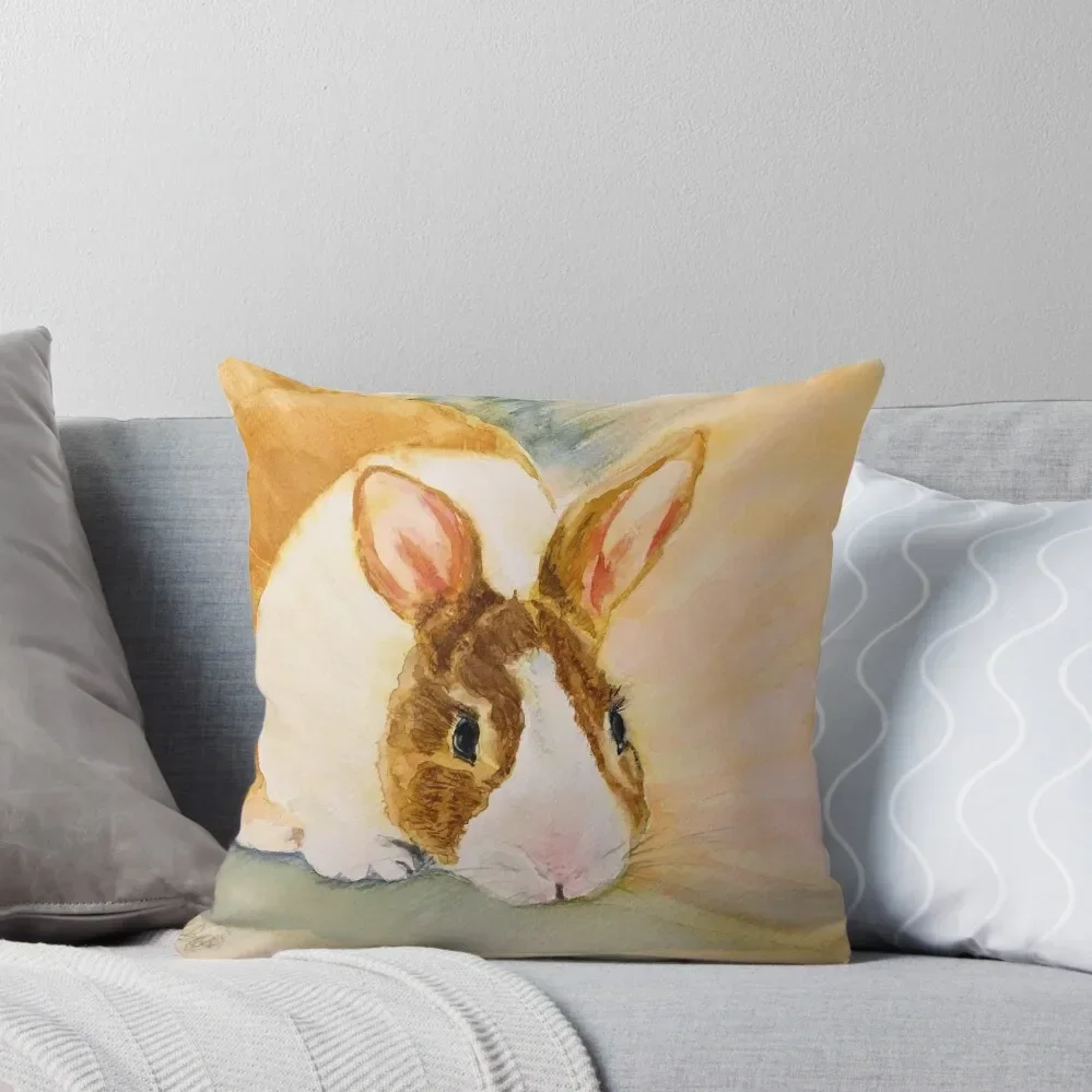 

Dutch Rabbit Watercolour - Dijon asking for cuddles Throw Pillow Custom Cushion Photo luxury throw pillow covers pillow