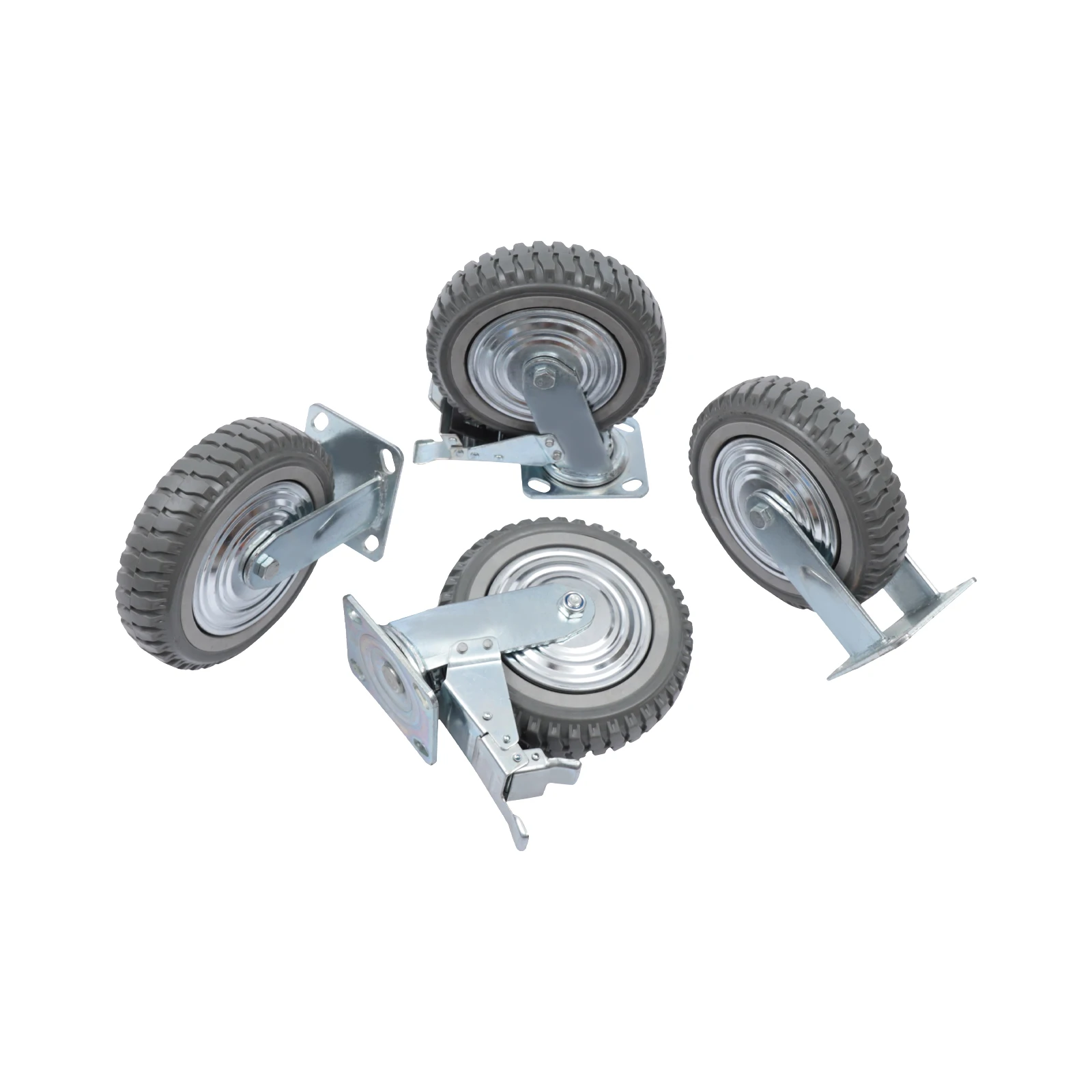 8 Inch Solid Caster Wheels Casters Heavy Duty Anti-Skid Wheels