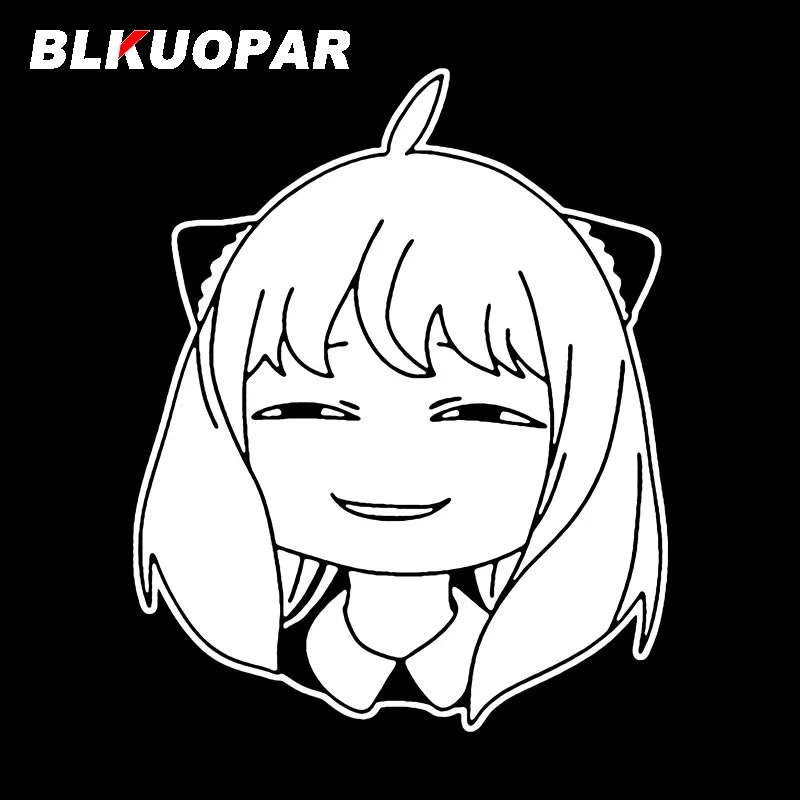 BLKUOPAR Chibi Anya Forger pegatinas felices para coche Protector de puerta de coche calcomanía impermeable motocicleta divertida oclusión decoración para arañazos