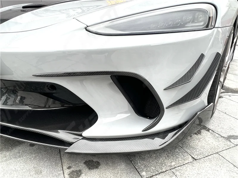 Car-Styling DCF Dry Carbon Fiber MWD Style Front Bumper Canards Fit For 2019-2022 McLaren GT