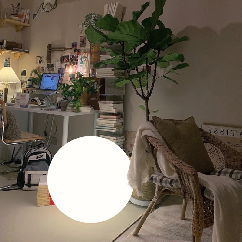 

Ball Floor Lamp Moon Lamp Bedroom Warm Atmosphere Living Room Creative Courtyard Moon Lamp Simple Nordic Atmosphere Light