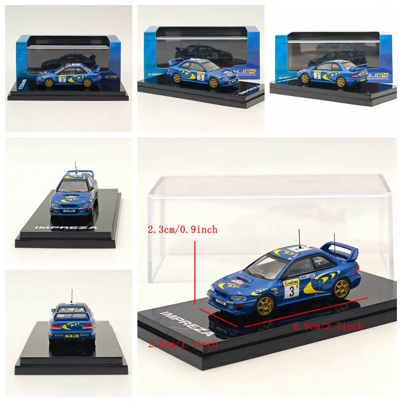 ホビージャパン-1-64-インプレッサ-wrc-1997-rac-ラリーブルーダイキャストモデルカーミニチュア自動車おもちゃギフト限定コレクション