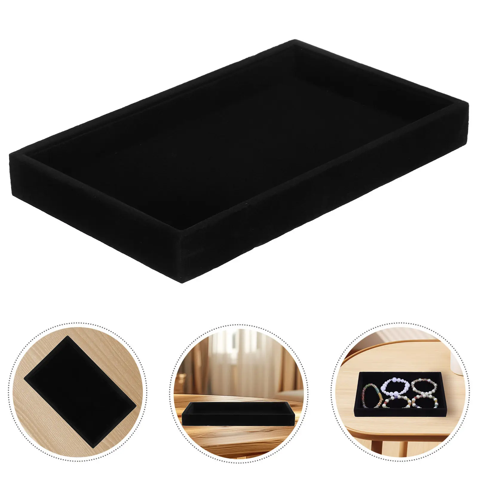 Flat Open Stackable Jewelry Display Organizer Tray for Rings Earrings Necklaces Bracelets Elegant Storage Holder Retail Boutique